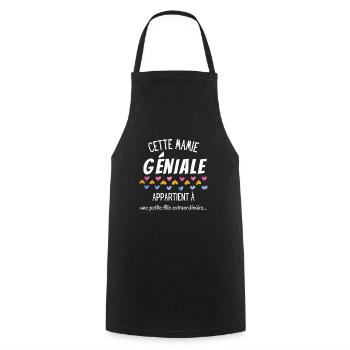 Mamie géniale petite fille formidable-Grand mère - Tablier de cuisine - noir - Devant - AI Model Male 185 dark (185cm)