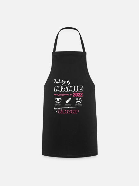 Future mamie 2022 humour Cadeau bientôt grand mère - Tablier de cuisine - noir