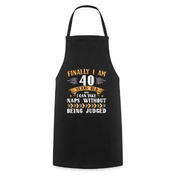 40. Geburtstag Geburtstagsgeschenk 40 Jahre - Kochschürze - Schwarz - Vorne - AI Model Male 185 dark (185cm)
