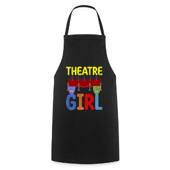 Théâtre Fille Acteurs et amants de théâtre - Tablier de cuisine - noir - Devant - AI Model Male 185 dark (185cm)