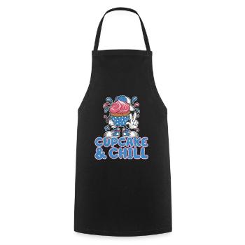 Cupcake And Chill Cupcake Character - Cooking Apron - black - Front - AI Model Male 185 dark (185cm)