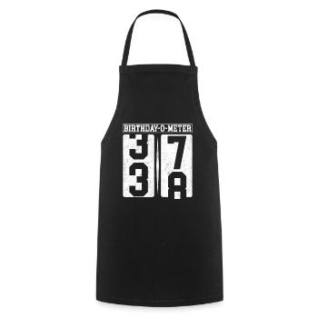 Birthday-O-Meter 38 Happy 38th Birthday Celebrant - Cooking Apron - black - Front - AI Model Male 185 dark (185cm)