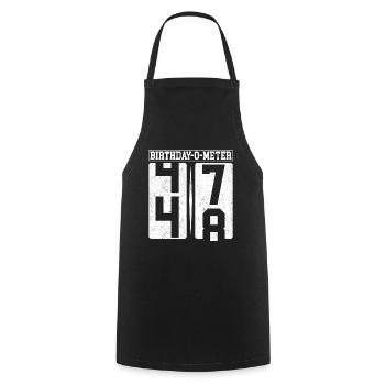 Birthday-O-Meter 48 Happy 48th Birthday Celebrant - Cooking Apron - black - Front - AI Model Male 185 dark (185cm)