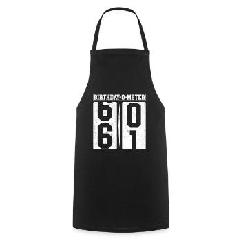 Birthday-O-Meter 61 Happy 61st Birthday Celebrant - Cooking Apron - black - Front - AI Model Male 185 dark (185cm)