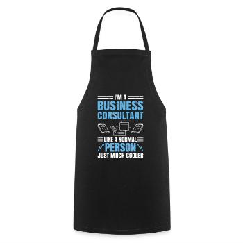 Je suis un consultant en affaires - Tablier de cuisine - noir - Devant - AI Model Male 185 dark (185cm)
