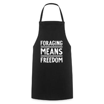 Foraging Means Freedom Mycology Mushroom Hunter - Cooking Apron - black - Front - AI Model Male 185 dark (185cm)