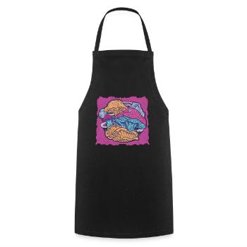 Mushroom Hunter Foraging Fungus Mycology Mushies - Cooking Apron - black - Front - AI Model Male 185 dark (185cm)
