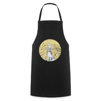 Gothic Cat Whisperer Meow Kitty Kitten Halloween - Cooking Apron - black - Front - AI Model Male 185 dark (185cm)
