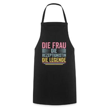 Die Frau Die Rezeptionistin Die Legende - Kochschürze - Schwarz - Vorne - AI Model Male 185 dark (185cm)