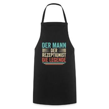 Der Mann Der Rezeptionist Die Legende - Kochschürze - Schwarz - Vorne - AI Model Male 185 dark (185cm)