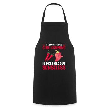 A Day Without Chili Farming Is Possible - Cooking Apron - black - Front - AI Model Male 185 dark (185cm)