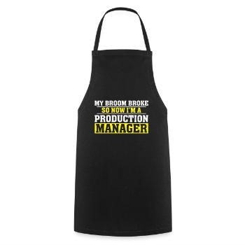 My Broom Broke - Cooking Apron - black - Front - AI Model Male 185 dark (185cm)