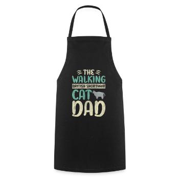 The Walking British Shorthair Cat Dad Cat Walking - Cooking Apron - black - Front - AI Model Male 185 dark (185cm)