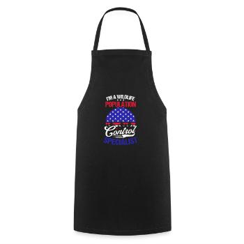 Hunting American Flag Population Control Special - Cooking Apron - black - Front - AI Model Male 185 dark (185cm)