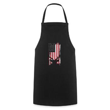 Chasse au drapeau américain - Tablier de cuisine - noir - Devant - AI Model Male 185 dark (185cm)