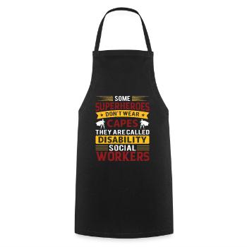 Some Superheroes Do Not Wear Capes - Cooking Apron - black - Front - AI Model Male 185 dark (185cm)