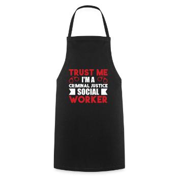 Je suis un travailleur social de justice pénale - Tablier de cuisine - noir - Devant - AI Model Male 185 dark (185cm)