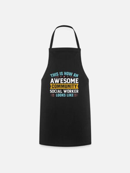 Awesome Community Social Worker - Kochschürze - Schwarz