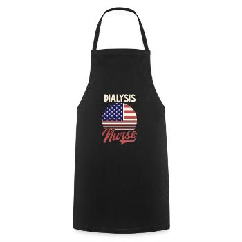Dialysis Tech American Nurse US Flag 4th July - Cooking Apron - black - Front - AI Model Male 185 dark (185cm)