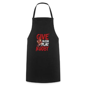 Rugby Blut spielen Rugby - Kochschürze - Schwarz - Vorne - AI Model Male 185 dark (185cm)