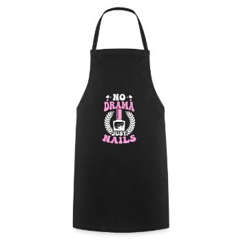 Nail Tech Pas de drame Juste des ongles - Tablier de cuisine - noir - Devant - AI Model Male 185 dark (185cm)