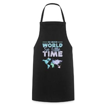 So Much World So Little Time Travel Tourist - Cooking Apron - black - Front - AI Model Male 185 dark (185cm)