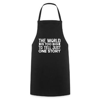 Le monde est trop grand pour raconter une seule histoire voyage - Tablier de cuisine - noir - Devant - AI Model Male 185 dark (185cm)