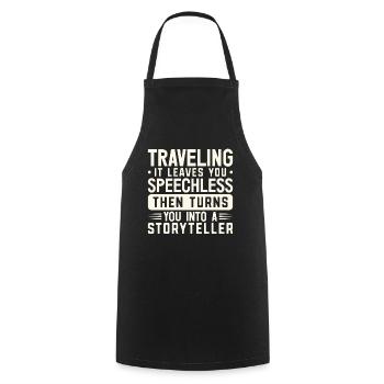 Voyage Voyage Escapade Vacances Touriste - Tablier de cuisine - noir - Devant - AI Model Male 185 dark (185cm)