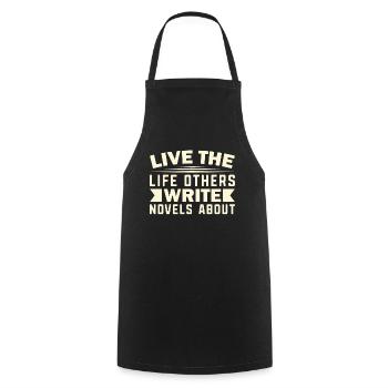 Vivre les autres Écrire des romans sur le voyageur de voyage - Tablier de cuisine - noir - Devant - AI Model Male 185 dark (185cm)