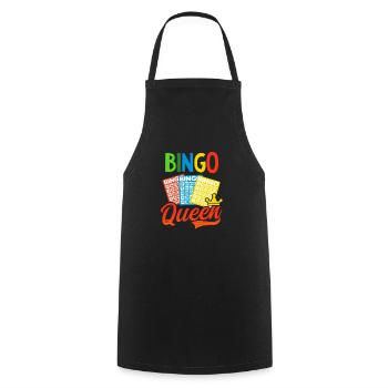 Bingo Queen Lucky Crown Queen - Cooking Apron - black - Front - AI Model Male 185 dark (185cm)