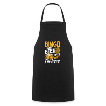 Bingo Queen Bingo And Beer That's Why I'm Here - Cooking Apron - black - Front - AI Model Male 185 dark (185cm)