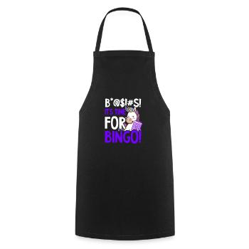 Bingo Queen B*@$!#s It's Time For Bingo - Cooking Apron - black - Front - AI Model Male 185 dark (185cm)