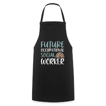 Future Occupational Social Worker - Kochschürze - Schwarz - Vorne - AI Model Male 185 dark (185cm)
