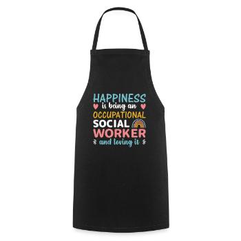 Happiness Is Being A Occupational Worker - Kochschürze - Schwarz - Vorne - AI Model Male 185 dark (185cm)