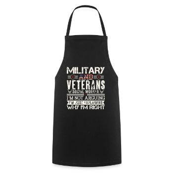 Military And Veternas Social Worker - Cooking Apron - black - Front - AI Model Male 185 dark (185cm)