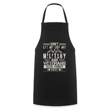 Military & Veterans Social Worker Voice - Cooking Apron - black - Front - AI Model Male 185 dark (185cm)