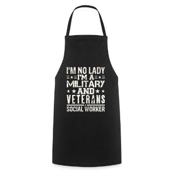 I'm A Military & Veterans Social Worker - Cooking Apron - black - Front - AI Model Male 185 dark (185cm)