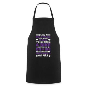 Être un travailleur social politique - Tablier de cuisine - noir - Devant - AI Model Male 185 dark (185cm)