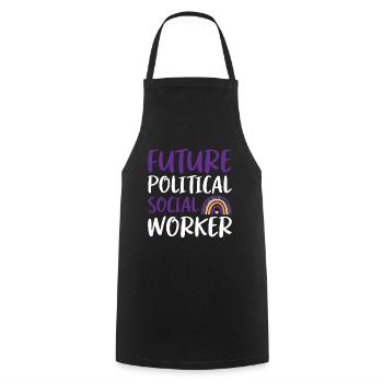 Futur travailleur social politique - Tablier de cuisine - noir - Devant - AI Model Male 185 dark (185cm)