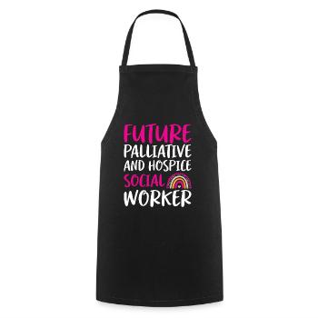 Future Palliative Hospice Social Worker - Cooking Apron - black - Front - AI Model Male 185 dark (185cm)