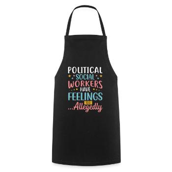 Les travailleurs sociaux politiques ont des sentiments - Tablier de cuisine - noir - Devant - AI Model Male 185 dark (185cm)