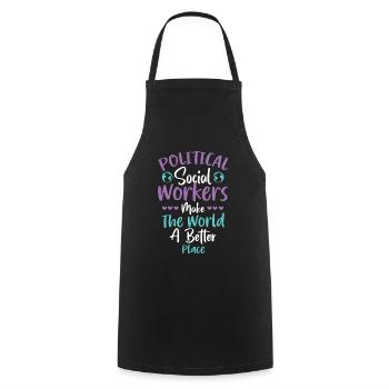 Les travailleurs sociaux politiques font le monde - Tablier de cuisine - noir - Devant - AI Model Male 185 dark (185cm)