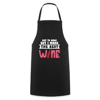 Pas pour me vanter mais je fais le meilleur vin - Tablier de cuisine - noir - Devant - AI Model Male 185 dark (185cm)