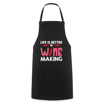 La vie est meilleure dans la vinification - Tablier de cuisine - noir - Devant - AI Model Male 185 dark (185cm)