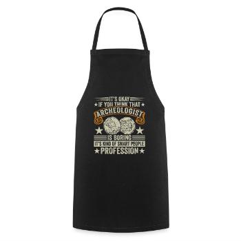 Archaeology Job Profession Work Archaeologist - Cooking Apron - black - Front - AI Model Male 185 dark (185cm)
