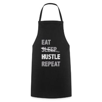 Eat Hustle Répéter l’inspiration de motivation - Tablier de cuisine - noir - Devant - AI Model Male 185 dark (185cm)