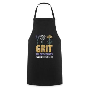 Grit Talent Counts Effort Counts Twice Inspire - Cooking Apron - black - Front - AI Model Male 185 dark (185cm)