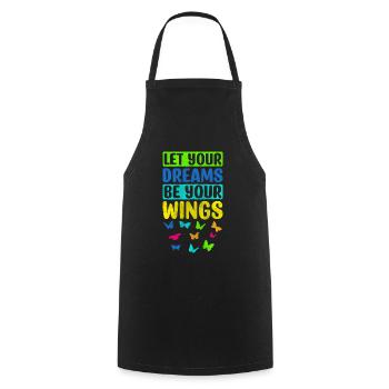 Let Your Dreams Be Your Wings Inspire Motivational - Cooking Apron - black - Front - AI Model Male 185 dark (185cm)