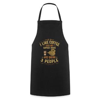 Coffee And My Gopher Snake And Maybe 3 People Boa - Cooking Apron - black - Front - AI Model Male 185 dark (185cm)