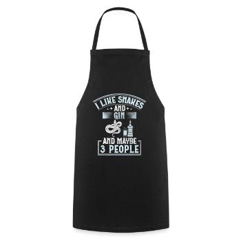 J’aime les serpents et le gin et peut-être 3 personnes serpent - Tablier de cuisine - noir - Devant - AI Model Male 185 dark (185cm)